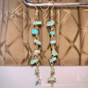 Drops of Jade: Wire & Bead Earrings